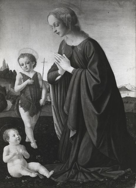 A. C. Cooper — Maestro della predella di Casa Colonna - sec. XV - Madonna in adorazione del Bambino con san Giovannino — insieme